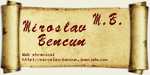 Miroslav Bencun vizit kartica